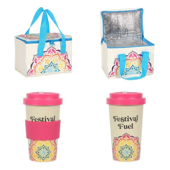 Bolsa de almuerzo aislada a juego y taza de viaje reutilizable para bebidas  frías y calientes Bolsa de almuerzo más fresca para adultos Juego de  almuerzo para mujer Trabajo Niños Escuela 