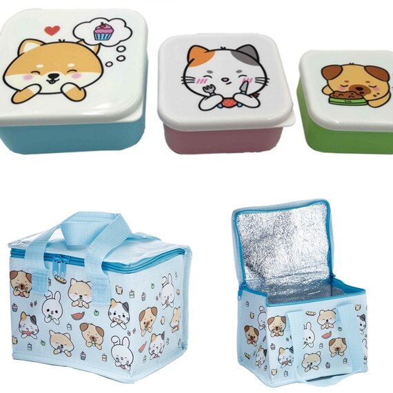 Lunch Bag & X3 Snack Boxes for Kids 4PC Lunch Set for Girls Etsy