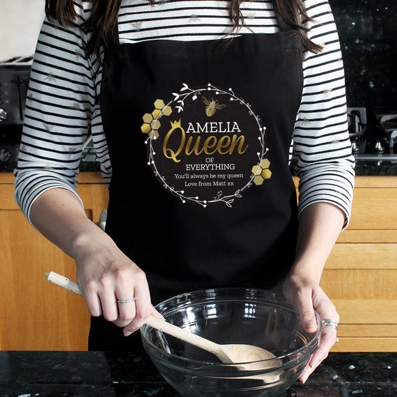 Guanti da forno da cucina personalizzati in oro nero Grembiule Queen Bee  Set grembiule da cucina in cotone 100% per regalo Star Baker Cook -   Italia