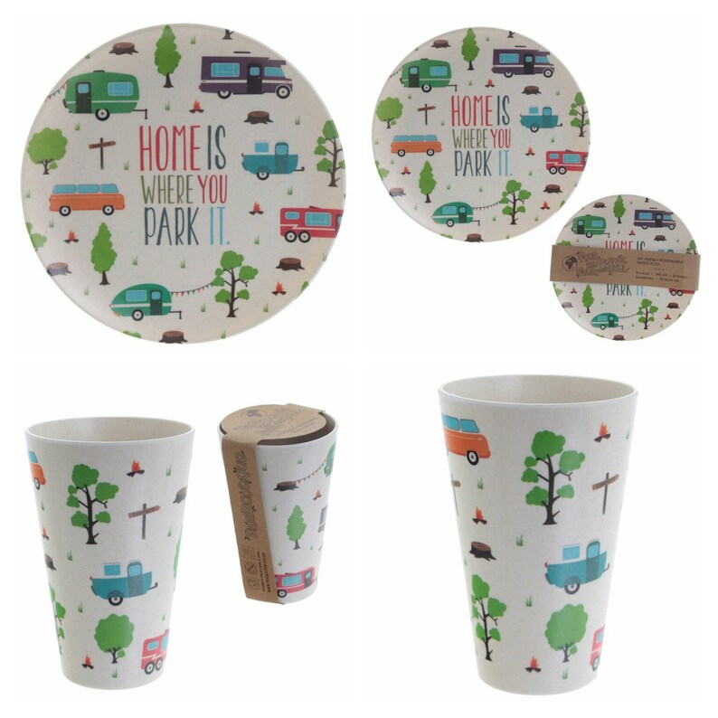 Eco Friendly Caravan RV Plates Cup Set Bamboo Fibre Durable Etsy