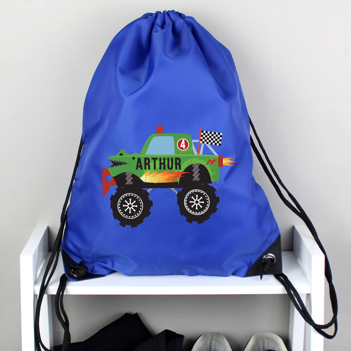 Personalised Boys Blue School PE Kit Bag Big Wheel Truck Etsy UK