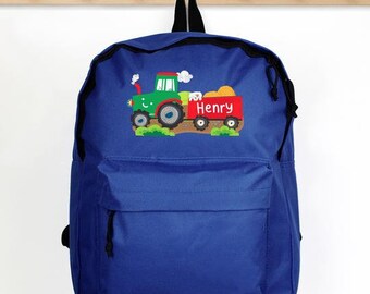 personalised tractor backpack