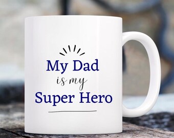 Father of the Groom Gift, My Dad is my Super Hero Coffee Mug for Dad, Father’s Day Present from Daughter or Son, Wedding Day Gift from Bride