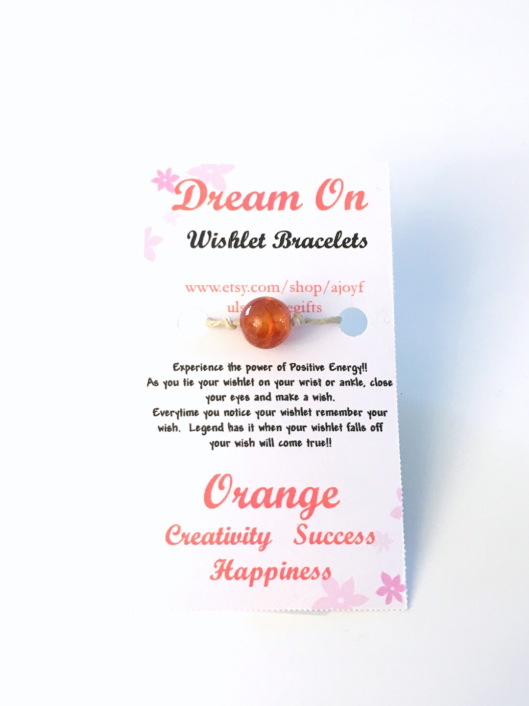 Orange Wishlet Bracelet Make a Wish Gift for Best Friend Etsy