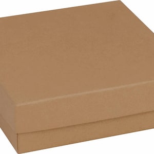 Boîte cadeau kraft marron, note pour cadeau, boîte à bijoux boucles d'oreilles, ornement, bracelet, porte-clés, collier 3 1/2" 3,5" insert en coton blanc
