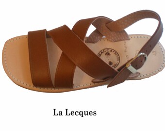 NATURAL COLOR LINED sandal made in France