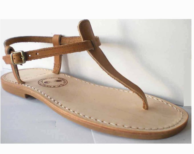 Entre Doigt Femme cuir naturel sandale fabriquée en France