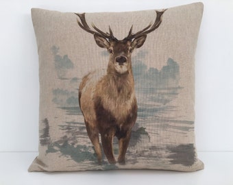 Deer cushion | Etsy Deer Stag Long Cushion Covers Pillow