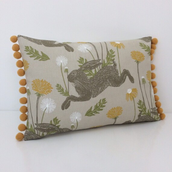 Yellow March Hare Bolster Cushion Cover Small Pillow Case Etsy