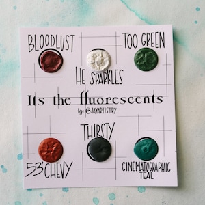 Handgemachte Aquarellfarbe - Shimmer Dot Card Sample (Es ist die Fluorescents Collection) - umweltfreundlich