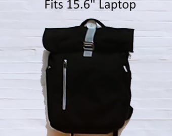 Large Commuter Laptop Backpack Men Women: Anti-Theft Rolltop Rucksack