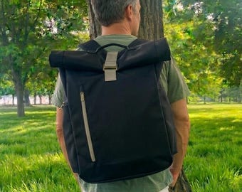 Large Commuter Laptop Backpack Men Women: Anti-Theft Rolltop Rucksack