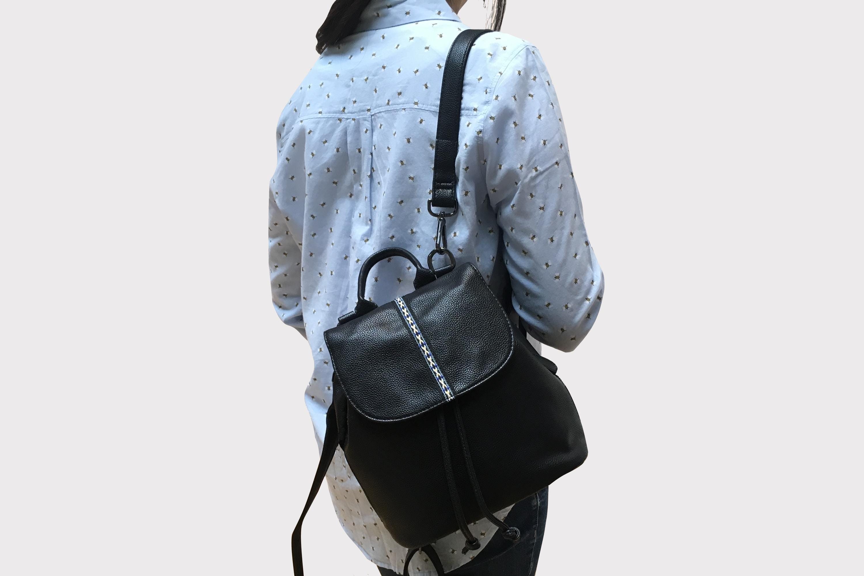 Mini Vegan Leather Backpack Purse Convertible Shoulder Bag 
