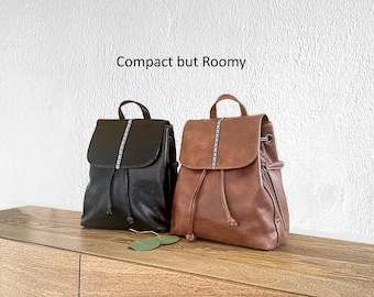 Vegan Mini Backpack Purse Women’s, Boho Soft Convertible Handbag Backpack