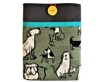 Pet Lovers iPad Sleeve Dogs, Padded iPad  Pro 11" 12.9" Sleeve Case Gift - Yellow Green