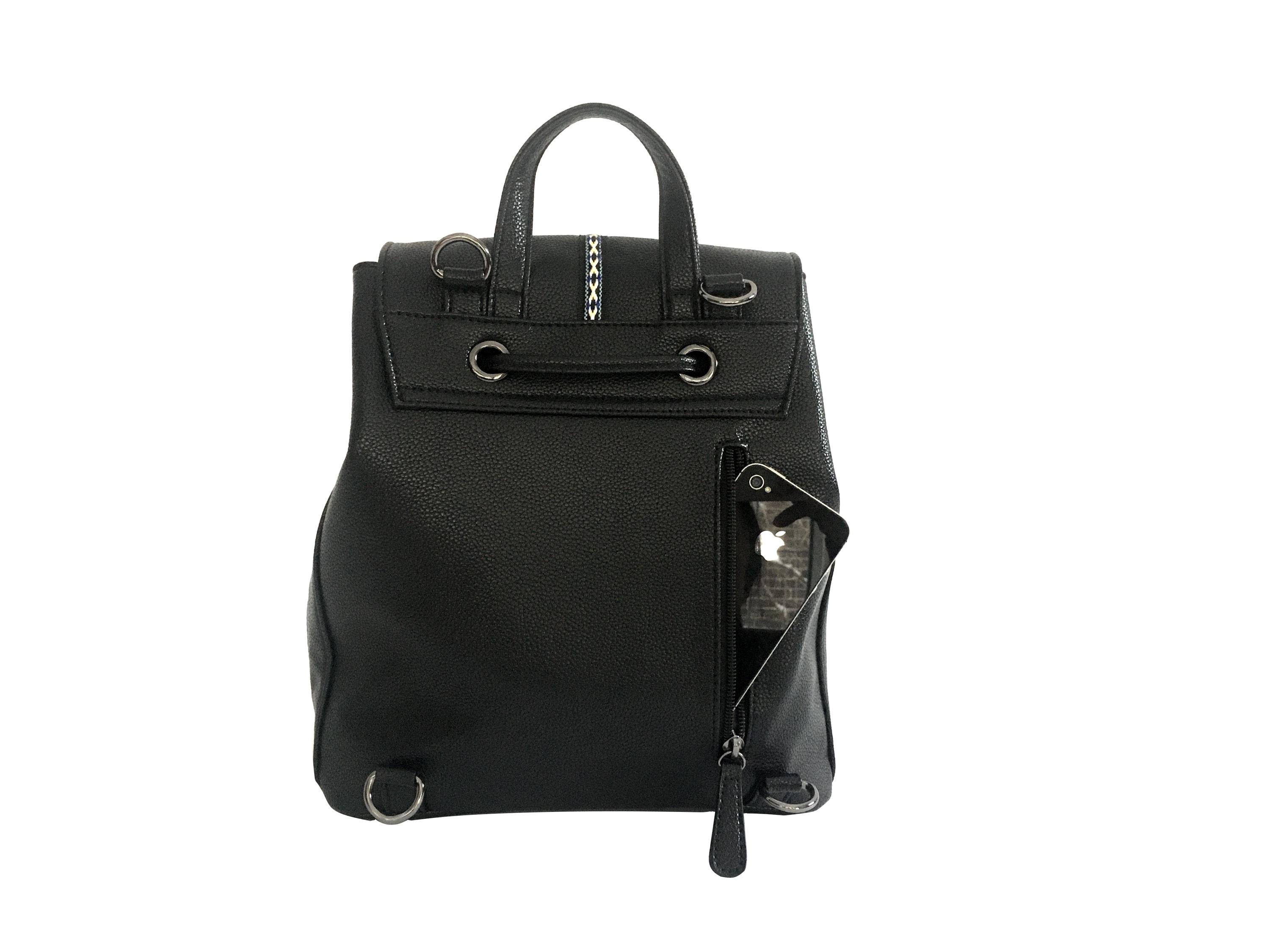 Travel Backpack Purse for Women Vegan PU Leather Mini Purse Bundles Black? Convertible Mini Backpack Purse: Black Vegan Leather Travel  main image 2