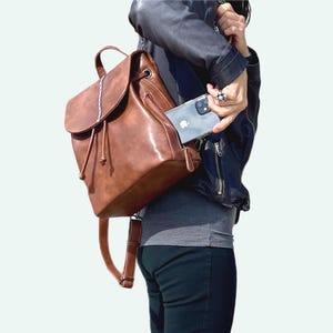Mini Backpack Anti-theft Travel, Vegan Faux Leather Convertible Backpack Handbag For Women