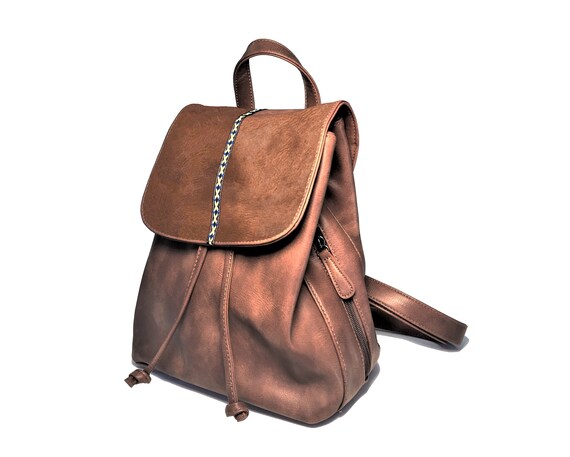 leather small backpack purse