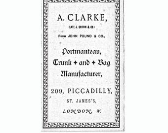 1800s Antique Trunk Brochure from A. Clarke. Original and in very good Condition, Beautifully Printed. FREE SHIPPING!