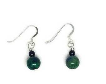 Sterling Silver Azurite Malachite Earrings