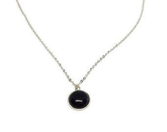 Sterling Silver Black Onyx Pendant Necklace