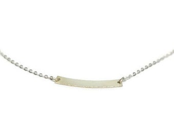 Stunning Sterling Curved Bar Necklace