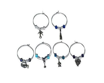 Austrian Crystal Wine Themed Wine Glass Charms