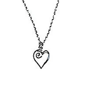 Stunning Sterling Swirling Heart Necklace