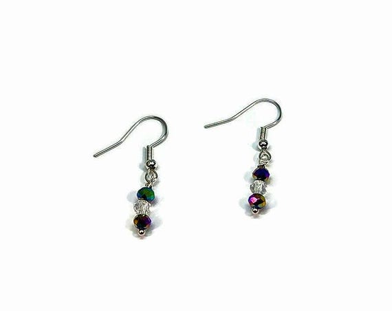 Mi Amore Hologram Dangle-Earrings Multicolor/Silver-Tone  Multicolor Gemstone Dangle Earrings - Silver Tone display picture 1