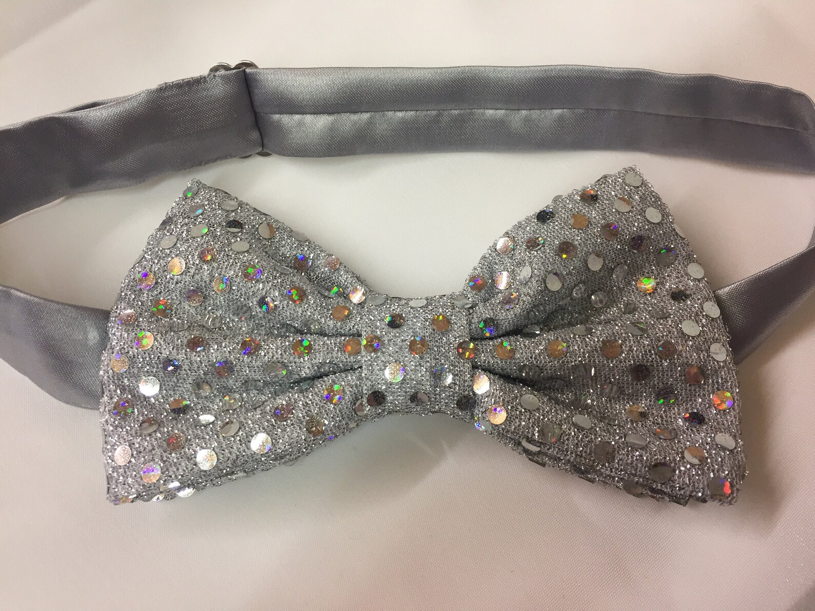 Bowtie, Sparkly Bowtie, Sequin Bowtie, Funky Bowtie, Silver Bowtie ...