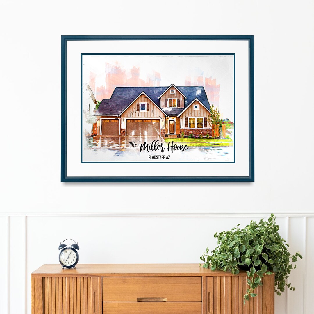 Personalized Home Portrait - Custom Watercolor Housewarming Gift - Etsy
