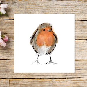 Bird Greeting Card, Robin Card, Greetings Card, Blank Inside, Robin, Personalised Card, Personalised Robin Gift, Bird Card by Susy Fuentes