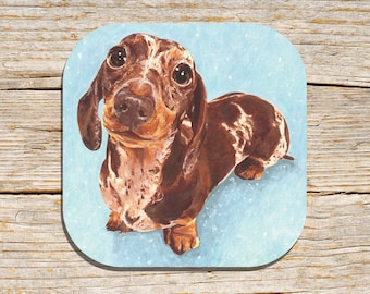 Untersetzer Hund, Tier Untersetzer, Dackel Untersetzer, Dapple Dackel, Dackel Welpe, Tiere, Miniatur Dackel, Untersetzer, Dackel, Hund