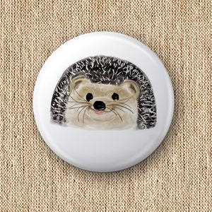 Igel Pin, Knopf Abzeichen 25 mm, Tier Knopf Abzeichen, Wildlife Pinback, Igel Button Abzeichen, süßes Pin Abzeichen, Wildlife Badge, wilder Igel