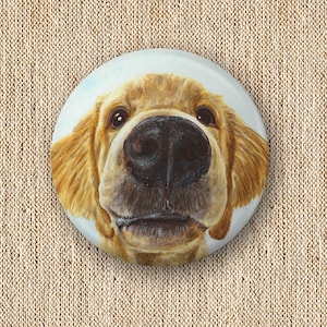 Dog Pin, Button Badge 25mm, Retriever Puppy Button Badge, Dog Pinback, Golden Retriever Button Badge, Pin Badge, Retriever Puppy, Dog Badge