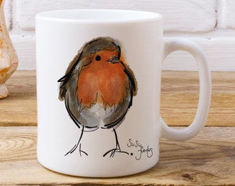 Robin Bird Mug by Artist Susy Fuentes