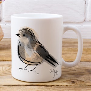 Sparrow Bird Mug, Bird Mug, Sparrow Mug, House Sparrow Bird Mug, House Sparrow by Artist Susy Fuentes