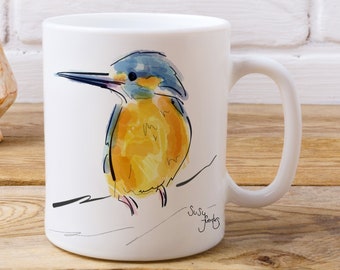 Kingfisher Wildlife Bird Mug, British Wildlife Mug by Artist Susy Fuentes