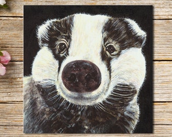 Baby Badger Greeting Card, Badger, Greetings Card, Blank Inside, Badgers Card, Badger, Wildlife, Personalised Badger Card, Blank Card,