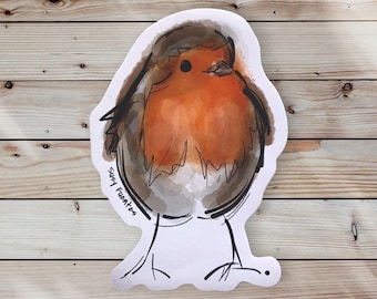 Robin Vinyl Sticker 10cm, Single Sticker, Sticker Packs, British Bird Stickers, Wildlife Stickers, Christmas Stickers, Christmas Stocking