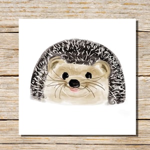 Biglietto di auguri riccio, biglietto illustrato, biglietto di auguri, vuoto all'interno, riccio felice, biglietto animale, biglietto di compleanno, biglietto personalizzato
