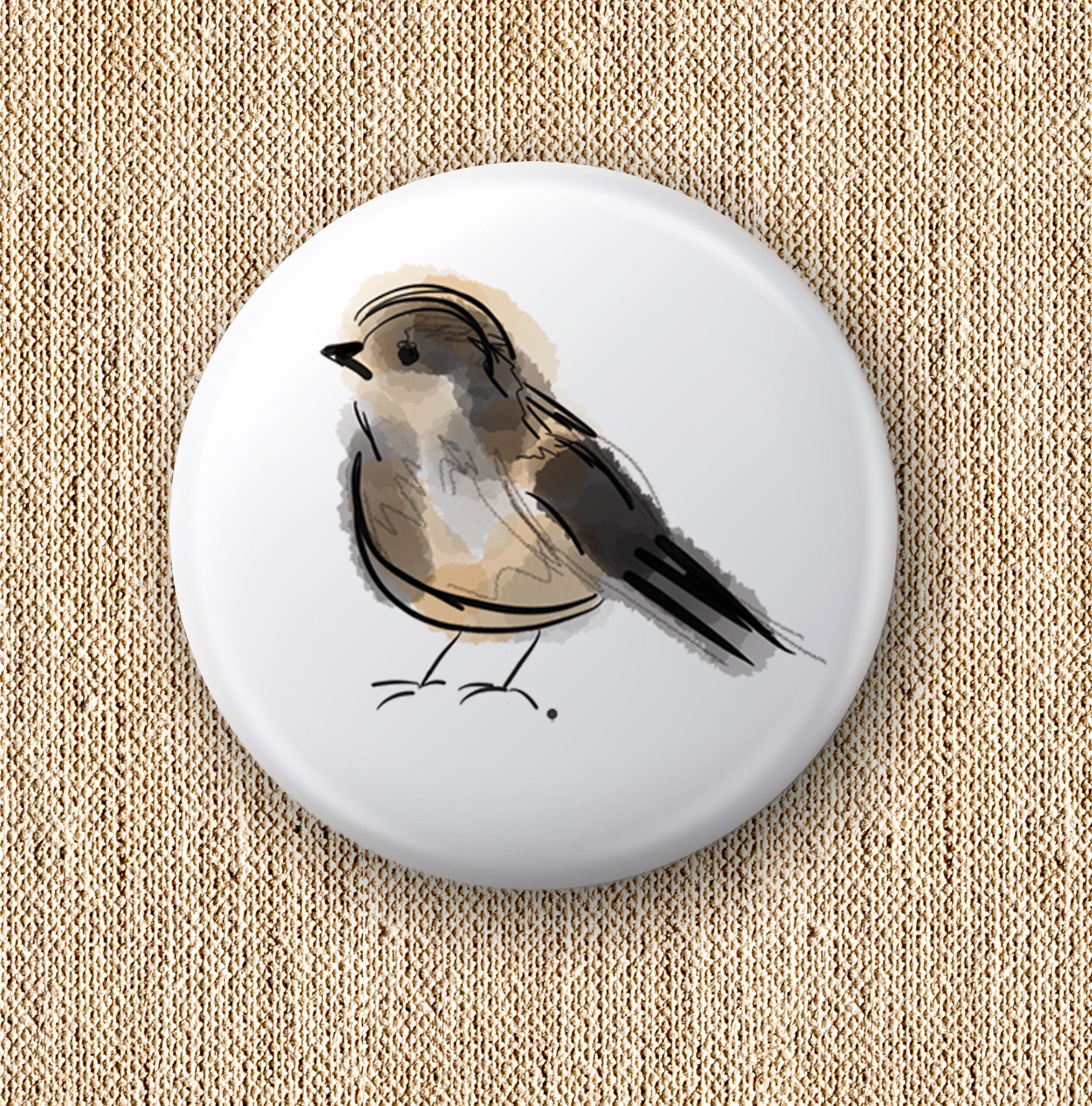 Broche de gorrion Insignia de boton de 25 mm Insignia de boton de pajaro Broche de pajaro Insignia de boton de gorrion Insignia de pin