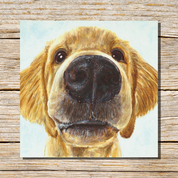 Retriever Puppy Greeting Card, Dog Card, Greetings Card, Personlised Card or Blank Inside, Retriever Puppy, Dog Card, by Artist Susy Fuentes