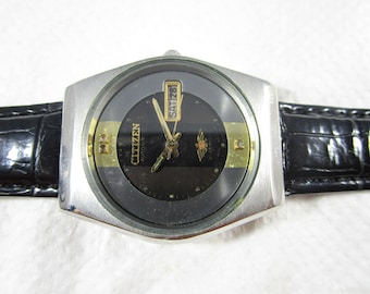 Vintage CITIZEN 21 JEWELS Automatic Day-Date Original Dial Pre-owned Japan Men's Wrist Watch# E400