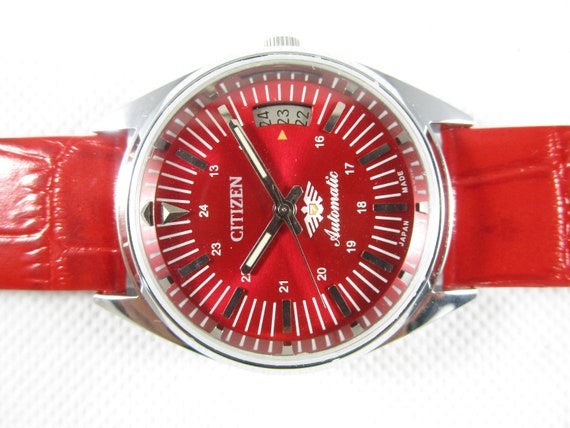Montre Citizen Eagle Automatique 21 Rubis - Jour Et Date, Années 80, Acier Inoxydable