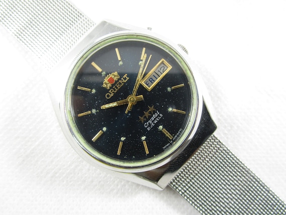 Vintage ORIENT Crystal 21 jewels Automatic Day Da… - image 4