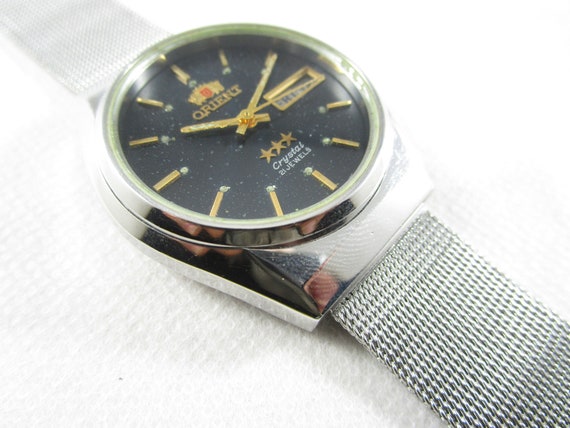 Vintage ORIENT Crystal 21 jewels Automatic Day Da… - image 5