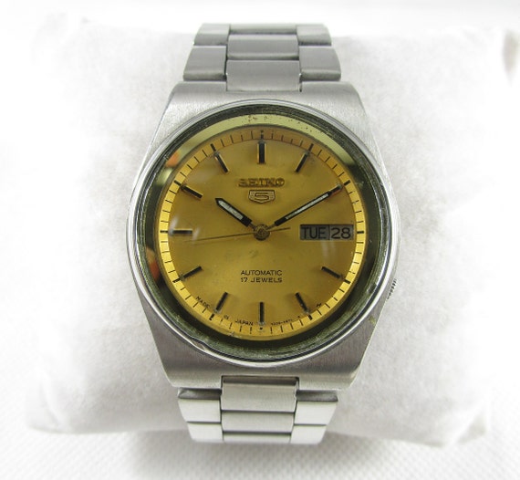 Seiko automatic 17 jewels shop gold watch