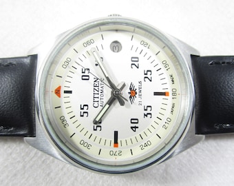 Vintage CITIZEN 21 JUWELEN automatische datum Gent's Japan gemaakt polshorloge #B904