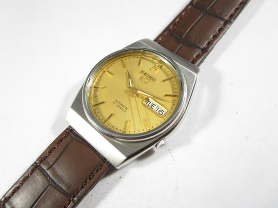 SEIKO 7S26 Original Seiko 5 21 Jewels Golden Dial Automatic - Etsy Australia